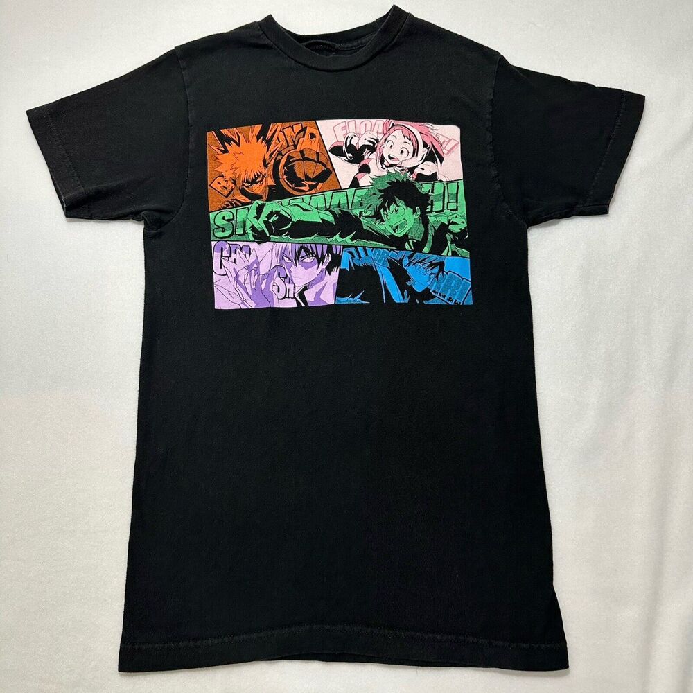 My Hero Academia Adult Small Black Anime Graphic T Shirt Short Sleeve Funimation - Picture 1 of 12